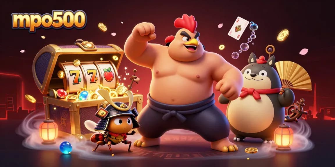 Experience action in mpo500 with a powerful sumo wrestler rooster and fierce samurai cricket.