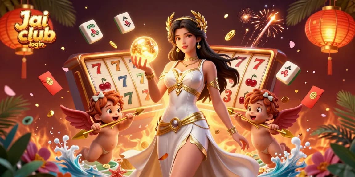 Experience Jai club login with vibrant casino visuals, showcasing slot reels and bonus prizes in a dazzling scene.