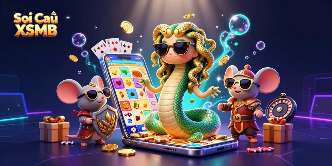 Soi Cầu XSMB captures lucky numbers and vibrant lottery elements in a dazzling 3D scene.