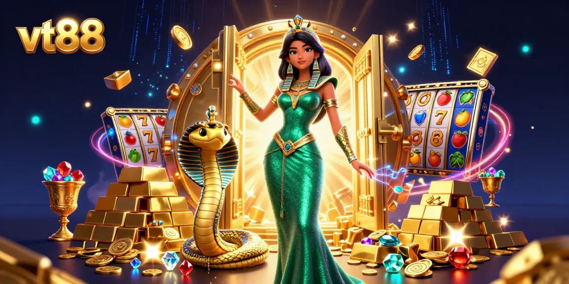 Play casino games like slots with vt88's captivating illustration of fortune and excitement.