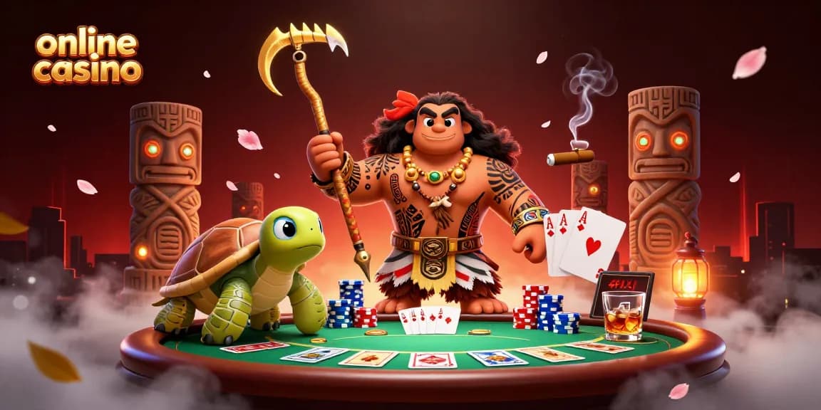 Play engaging games at this online casino illustration with vibrant characters and rich details.