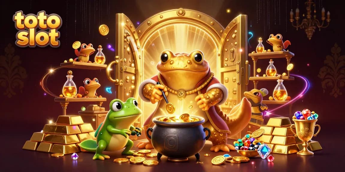 Experience thrilling gameplay with toto slot as golden coins rain down in an enchanting alchemist's lair.