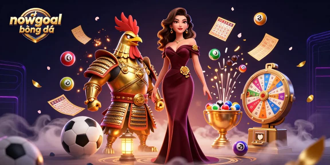Engage with nowgoal bóng đá for real-time football betting, featuring dynamic sports elements and colorful visuals.