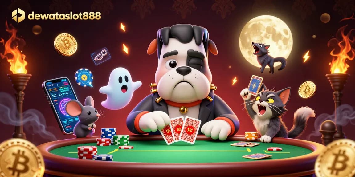 Menangkan kartu dengan dewataslot888 dan saksikan bulldog Frankenstein saat bermain poker!
