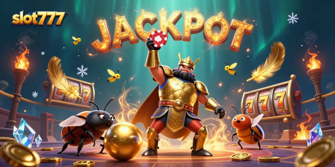 slot777 menggabungkan simbol jackpot dengan ilustrasi unik di kasino yang memukau