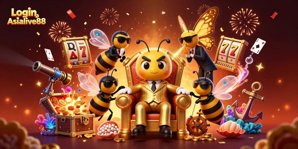 Engage in thrilling play with Login Asialive88 at a vibrant casino scene featuring bumblebee mob boss.
