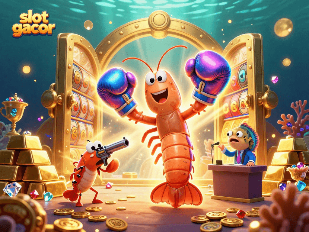 Engage with slot gacor treasures featuring vibrant 3D characters and casino elements illuminating wealth.