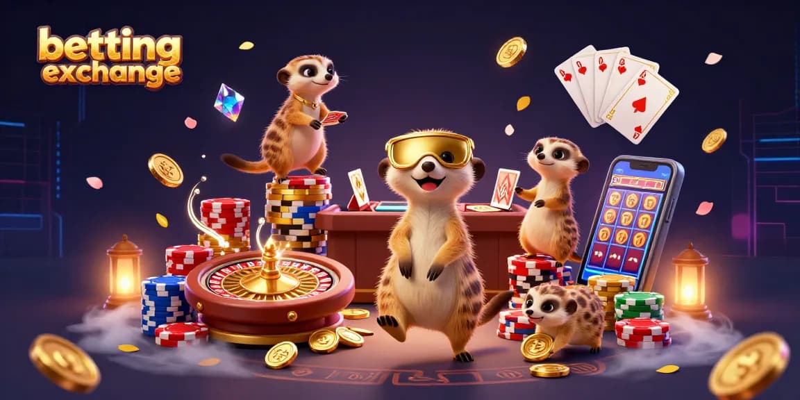 Experience the thrilling action at a betting exchange with meerkats managing a vibrant casino operation.