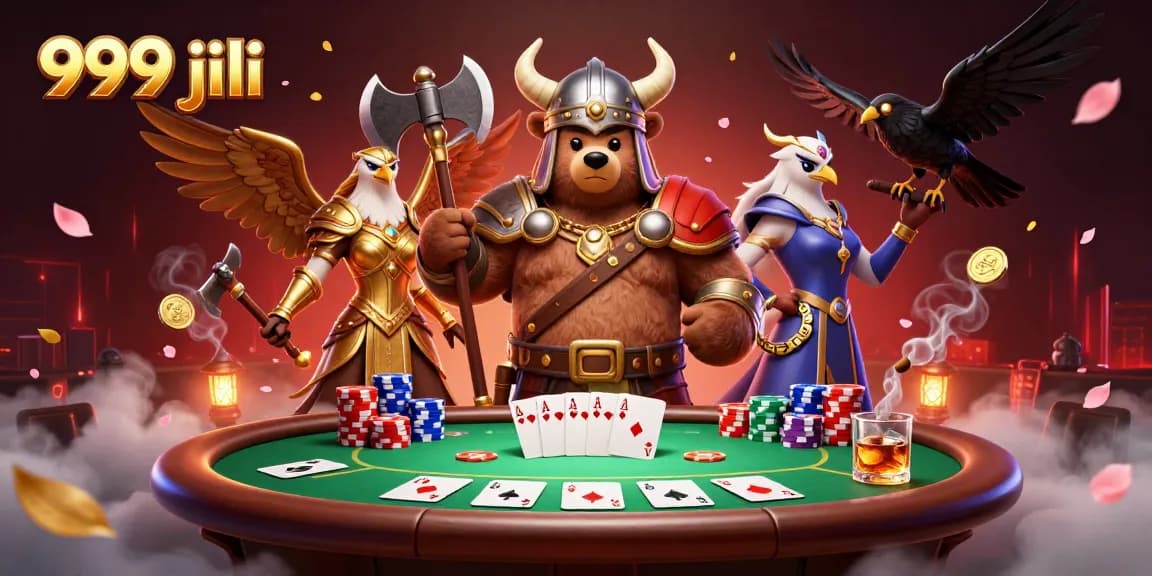 Experience the excitement of 999 jili with vibrant casino elements and dynamic characters in action.
