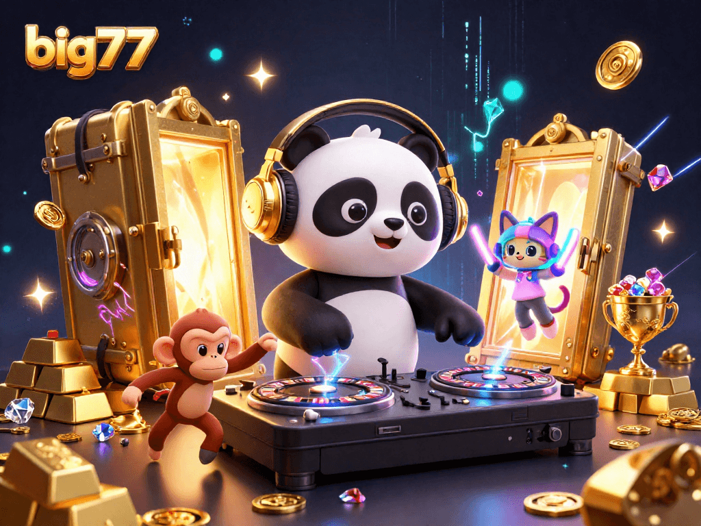 Experience the excitement of big777 gaming with vibrant characters and dynamic casino elements.