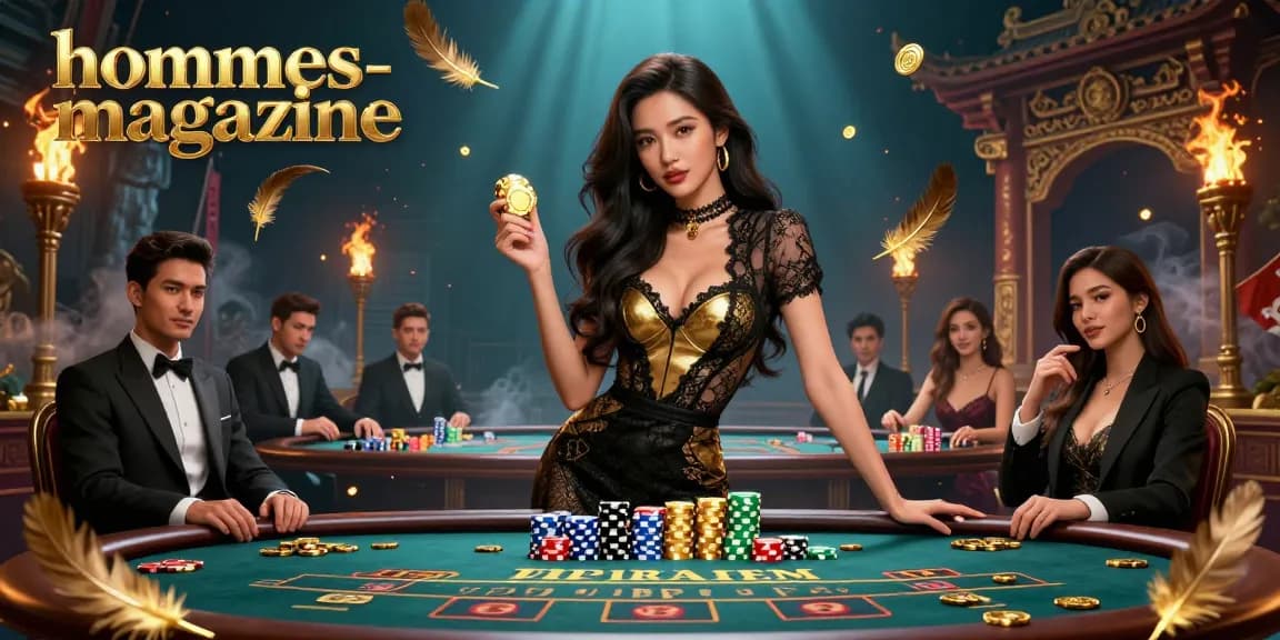 Experience high-stakes baccarat action at hommes-magazine with this glamorous VIP casino scene.