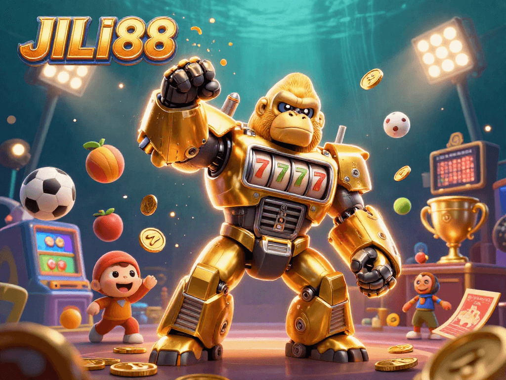 Experience thrilling gameplay with JILI88's golden gorilla mech and dynamic sports elements.