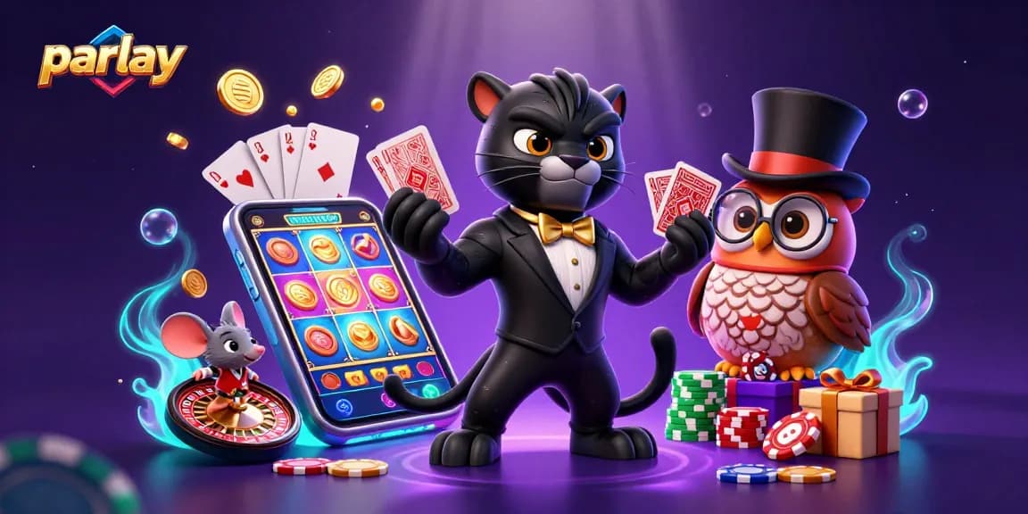 Experience excitement with a parlay bet in a vibrant casino scene, showcasing engaging characters and dynamic gaming elements.