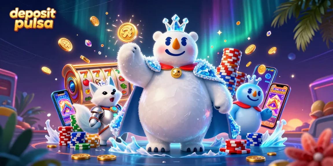 Nikmati permainan yang mendebarkan dengan deposit pulsa, menampilkan gulungan slot yang cerah dan adegan 3D yang dinamis dengan harta karun.
