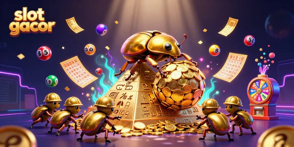 Experience slot gacor excitement with animated golden beetles and vibrant casino elements!
