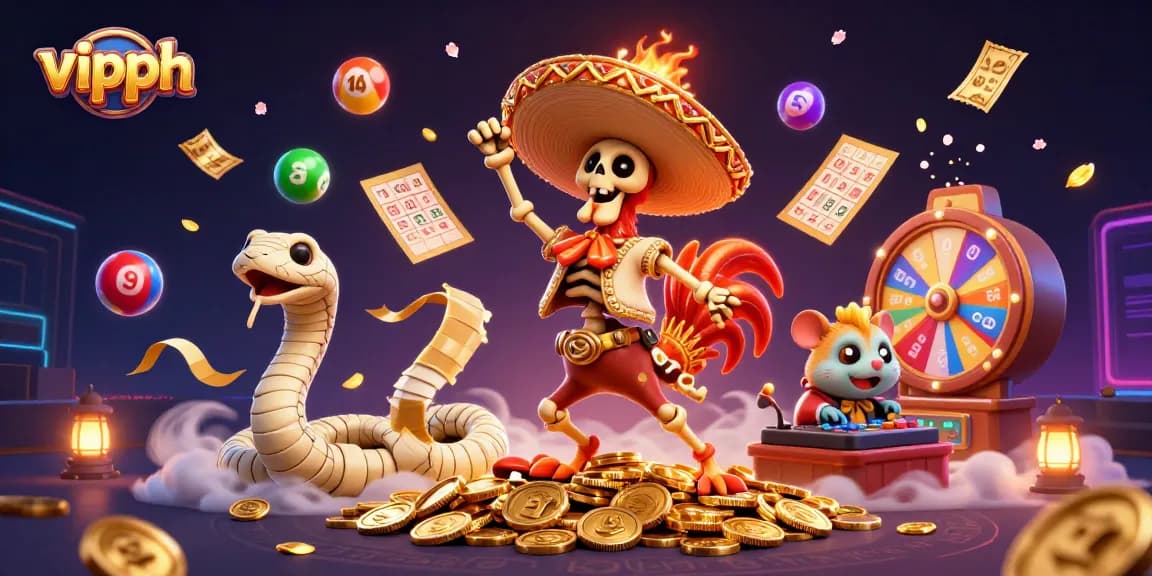 Experience thrilling gameplay with vipph's vibrant lottery scene featuring dynamic characters and festive elements.