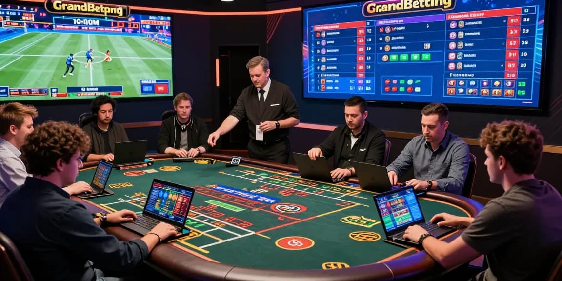 Grandbetting live casino scene with players betting on games