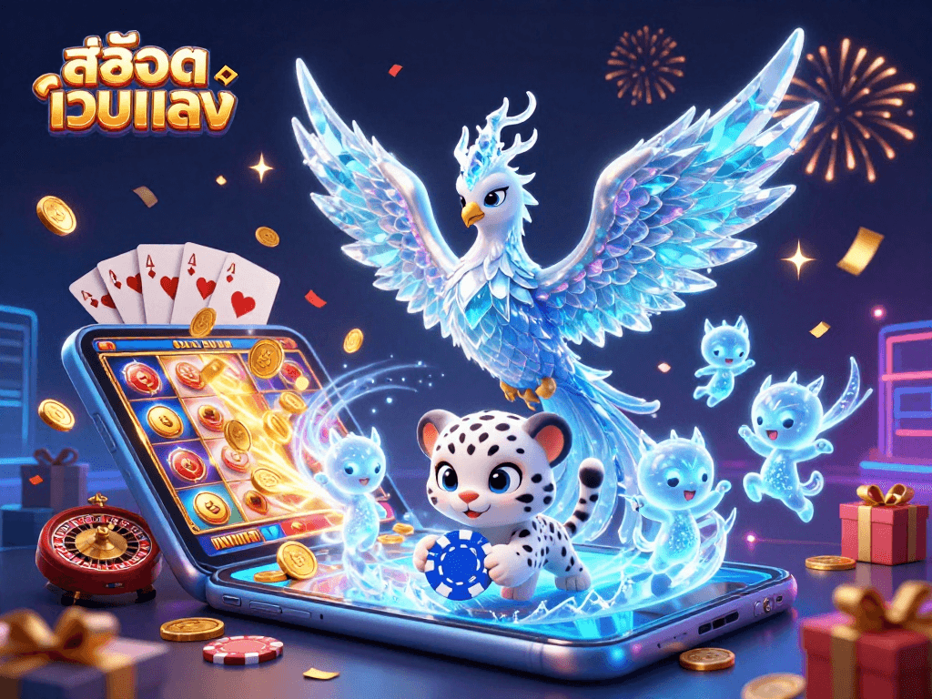 Experience exciting gameplay with สล็อตเว็บตรง, featuring vibrant slot elements and playful characters.