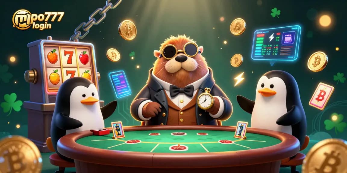 Engage with exciting games at mpo777 login with a jolly walrus at the poker table.