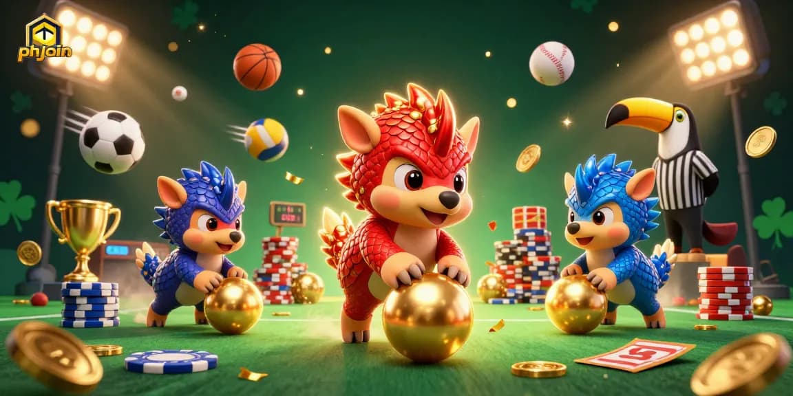 Engage in thrilling sports betting action at phjoin with rival pangolins rolling through poker chips!