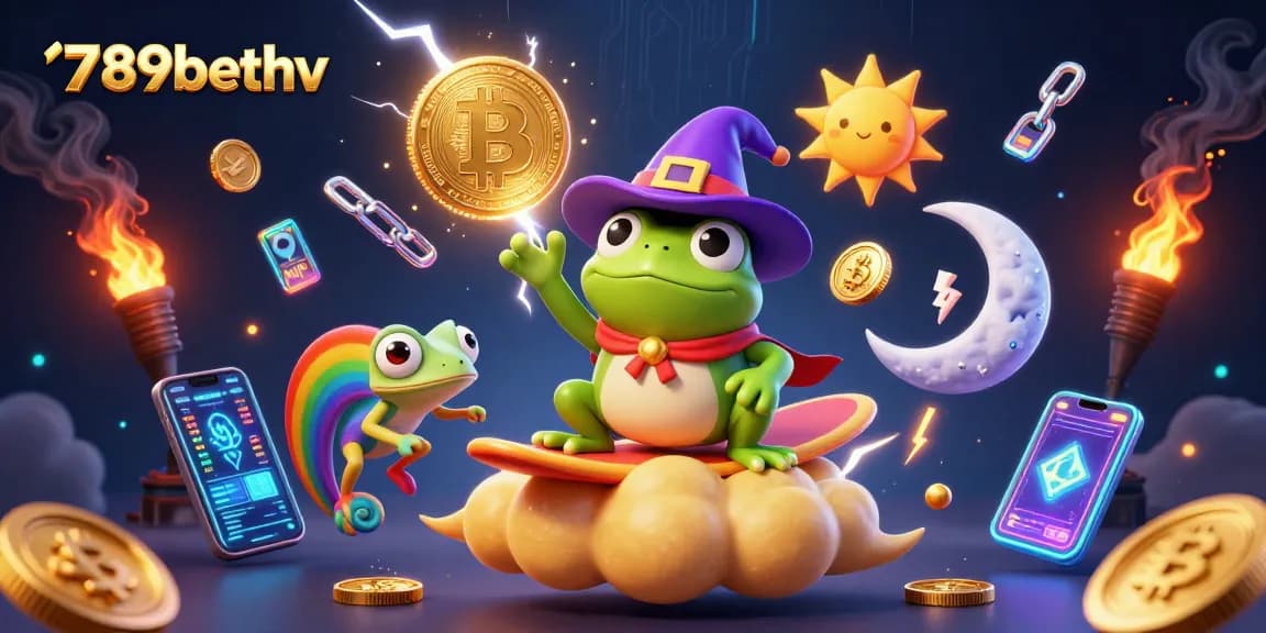 Experience the thrill of 789bethv with an enchanting storm of golden coins and crypto elements.