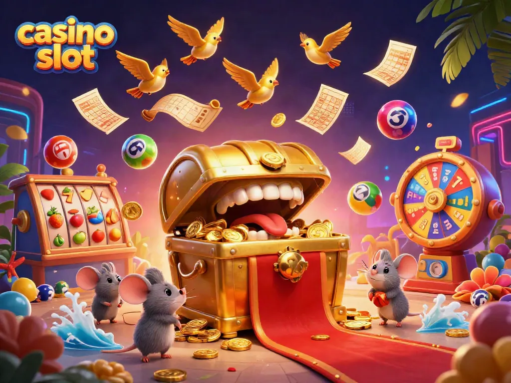Experience stunning casino slot gameplay with vibrant 3D adventure environment full of rewards and excitement.