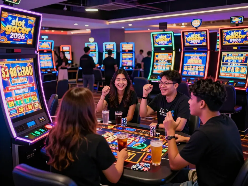 Exciting casino celebration capturing the slot gacor 2026 jackpot theme.