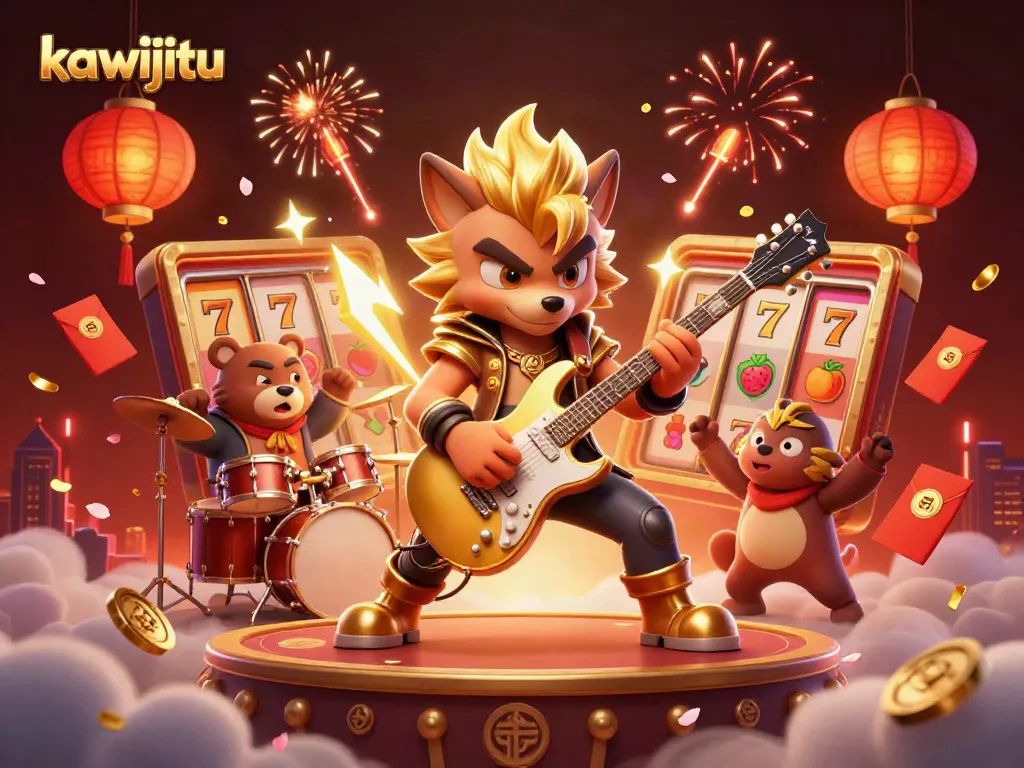 Engage in thrilling gameplay with kawijitu as cash rolls and symbols explode in a vibrant casino