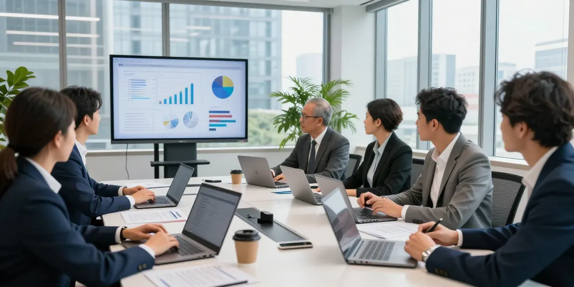 Tim profesional di https://miami4d.com/ berdiskusi dalam rapat di ruang konferensi modern.