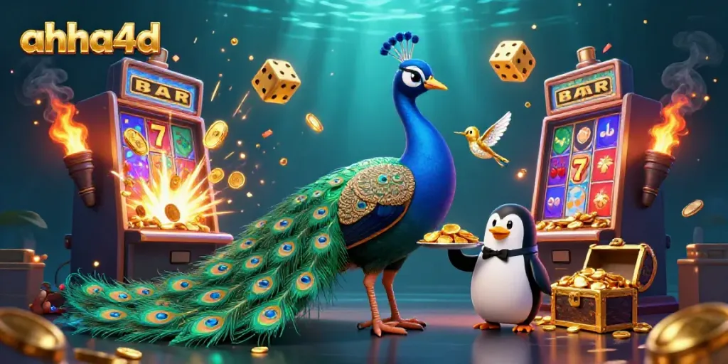 Gali peluang menang dengan ahha4d, simbol slot dan karakter permainan yang menarik.