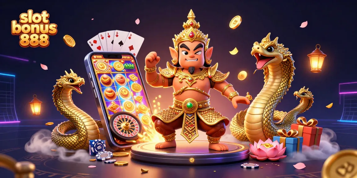 Engage with the slot bonus 888 through an exciting gaming scene, bursting with dynamic visuals and action.