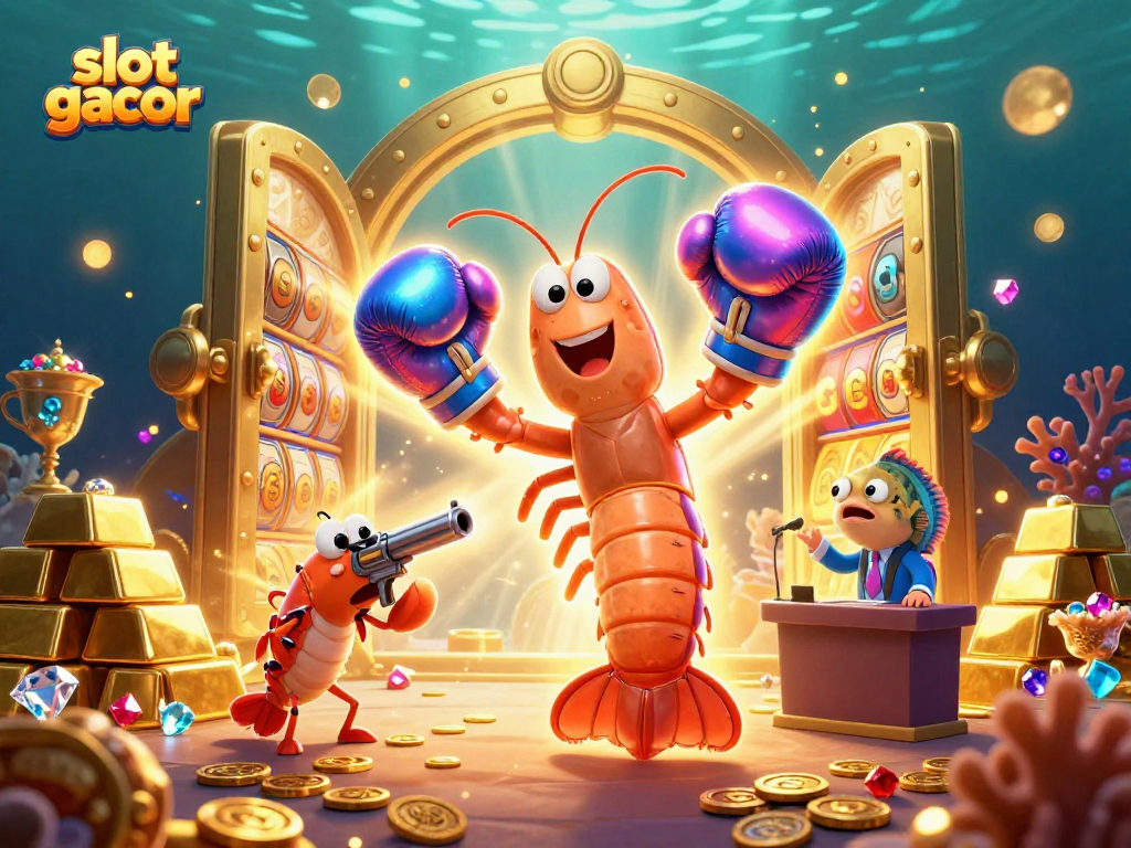 Engage with slot gacor treasures featuring vibrant 3D characters and casino elements illuminating wealth.