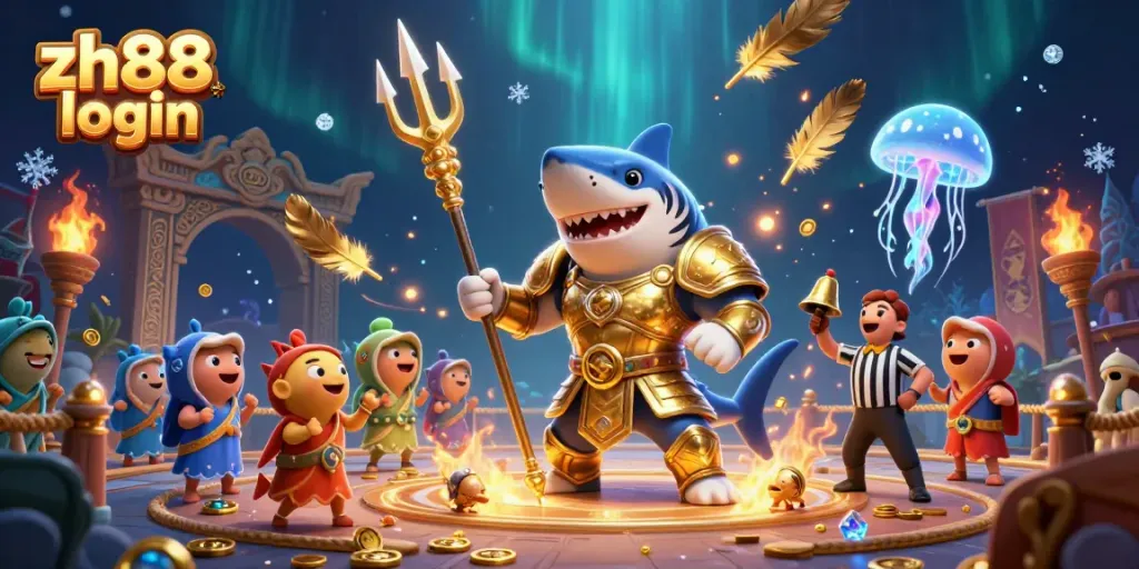 Engage with exhilarating gameplay through zh88 login, surrounded by vibrant casino-themed visuals and characters.