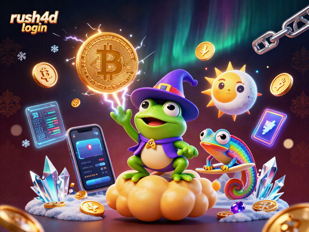 Login rush4d sambil menikmati ilustrasi kasino 3D yang kaya warna dan detail.