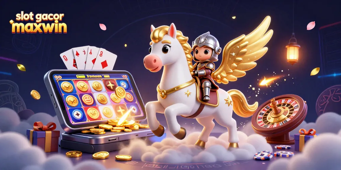 Menangkan permainan slot gacor maxwin dengan ponsel 3D penuh uang emas dan elemen kasino.