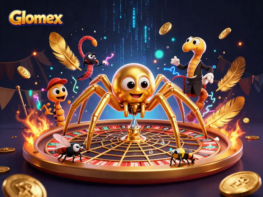 Engage in thrilling gameplay with Glomex as the golden spider spins its roulette wheel, creating an electrifying atmosphere.