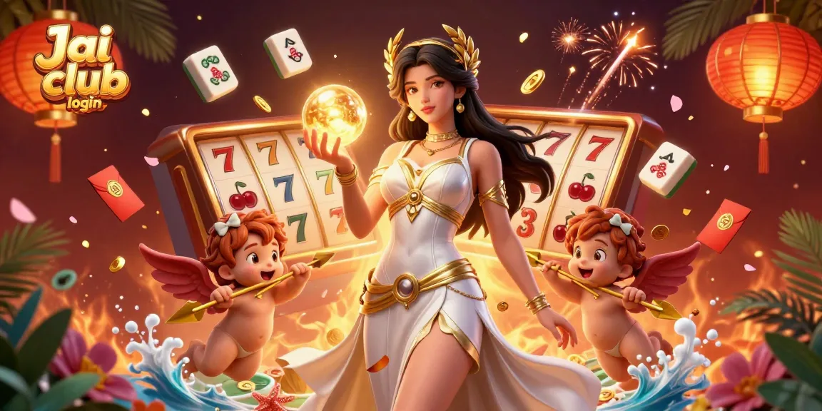 Experience Jai club login with vibrant casino visuals, showcasing slot reels and bonus prizes in a dazzling scene.