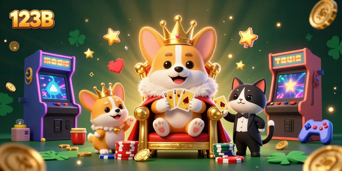 Play exciting games at 123B, showcasing vibrant characters in a dynamic casino ambiance.