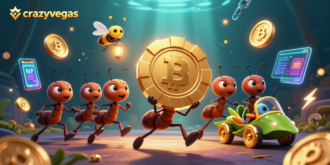 Engage with crazyvegas as ants heist a giant poker chip in a rich casino-themed environment.